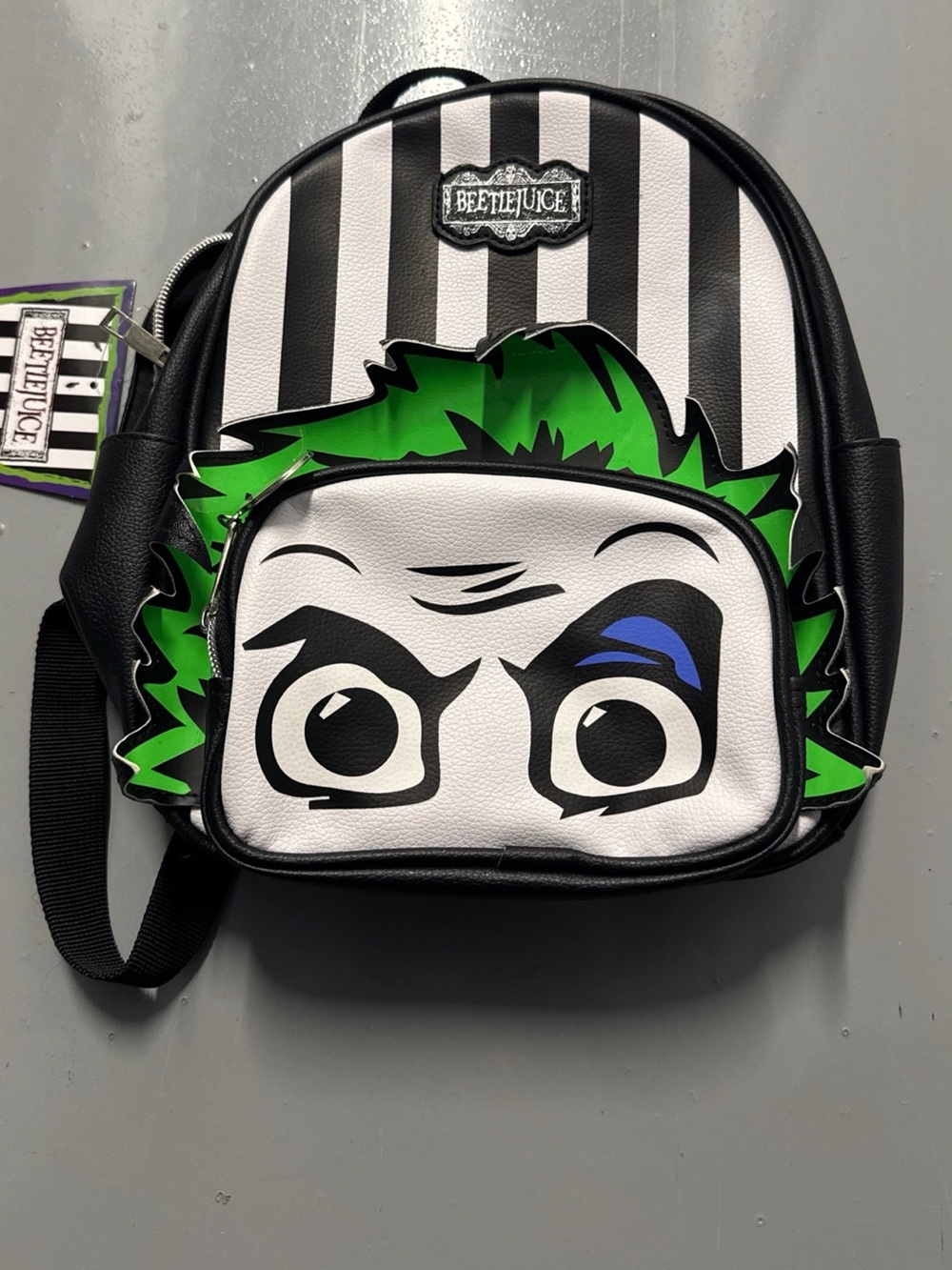 Beetlejuice It’s Showtime Mini Collectible Backpack with Iconic Green Hair NWT‎